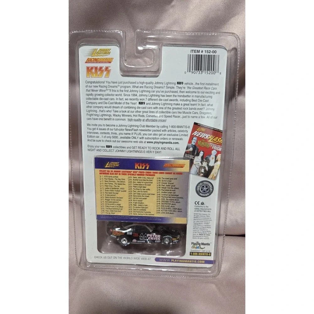 KISS Johnny Lightning Peter Criss Die-Cast Car #33 w/Trading Card 1997 - Picture 2 of 5
